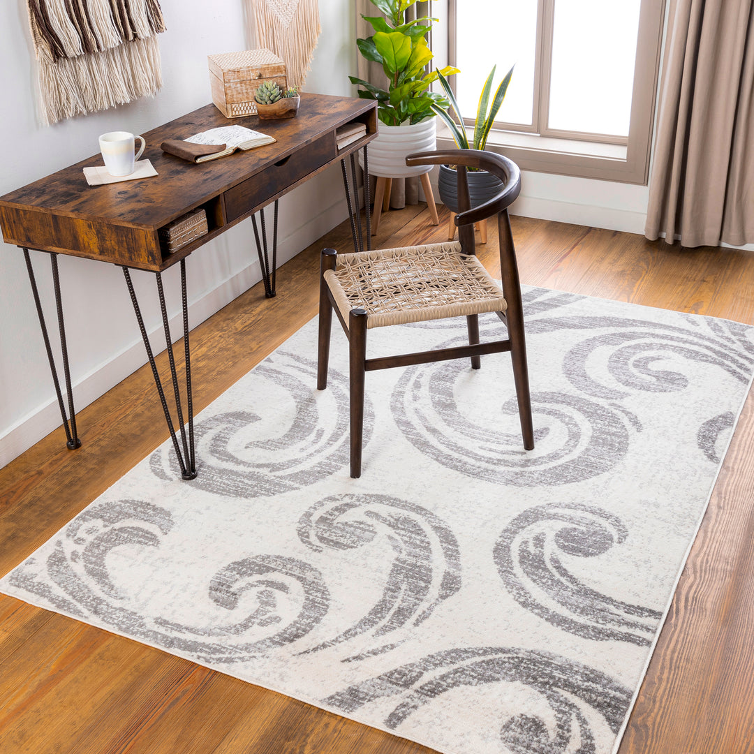 Tapis Scandinave Moderne Blanc/Gris Jamen