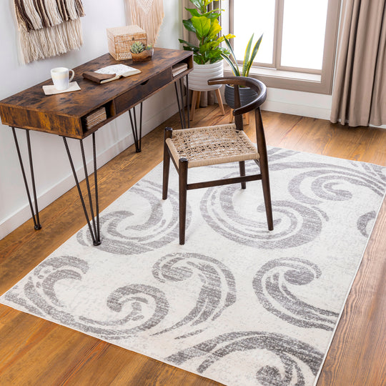 Tapis Scandinave Moderne Blanc/Gris Jamen