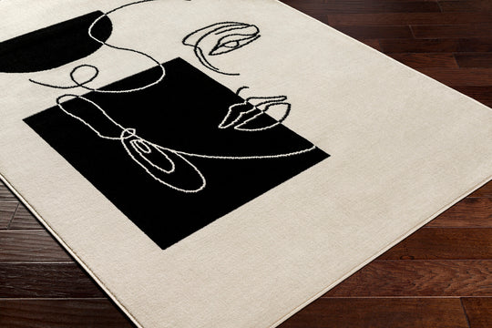 Tapis Scandinave Bohème Blanc/Noir Cobo