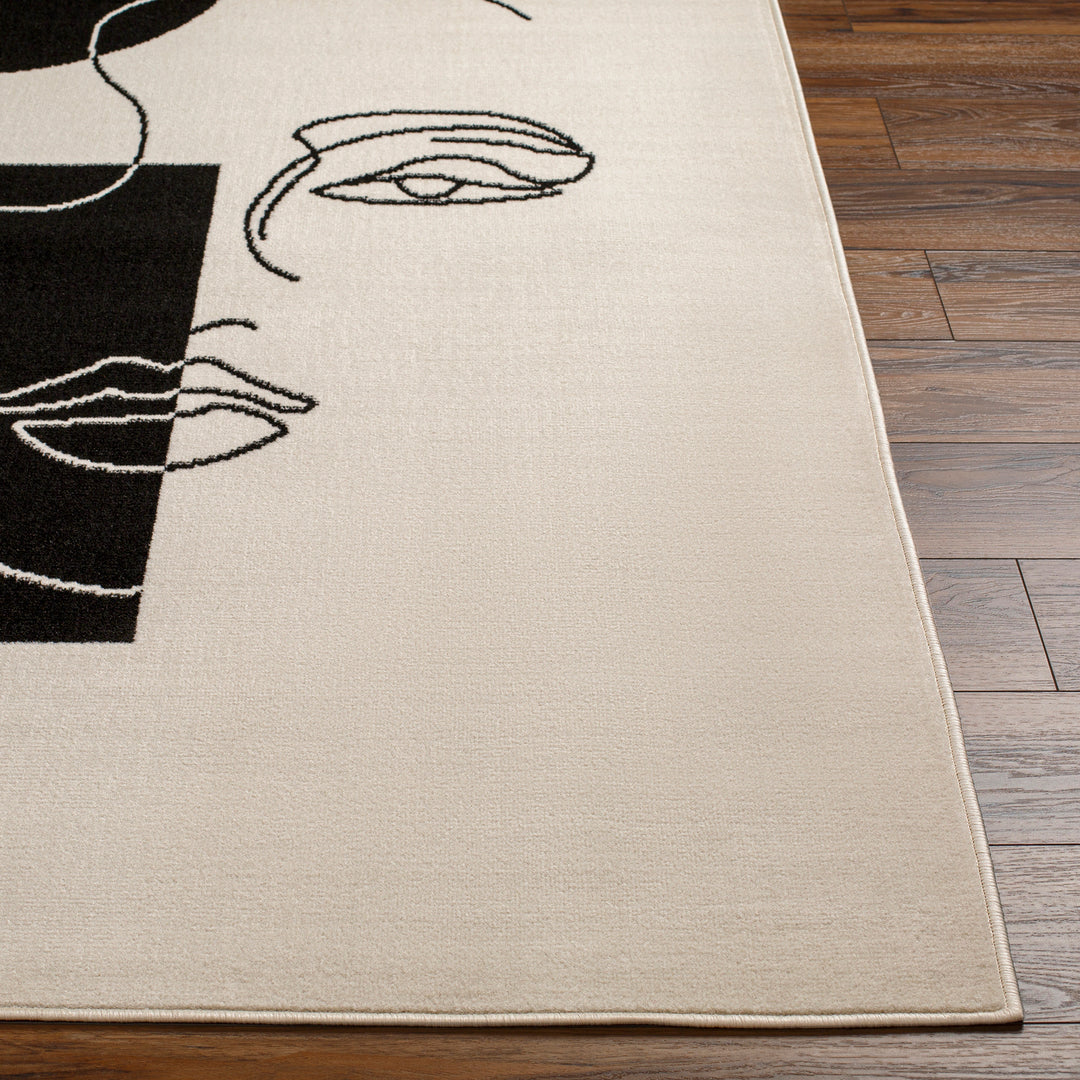 Tapis Scandinave Bohème Blanc/Noir Cobo