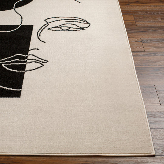 Tapis Scandinave Bohème Blanc/Noir Cobo