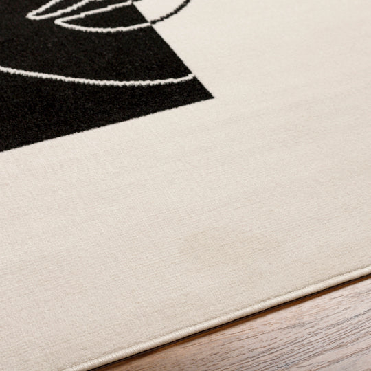 Tapis Scandinave Bohème Blanc/Noir Cobo