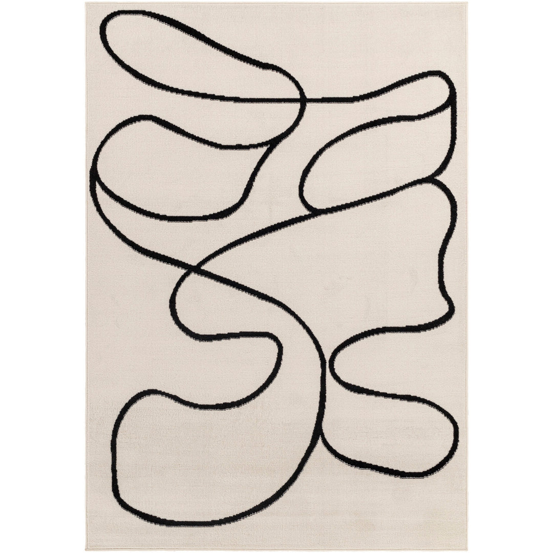 Tapis Scandinave Bohème Blanc/Noir Kano