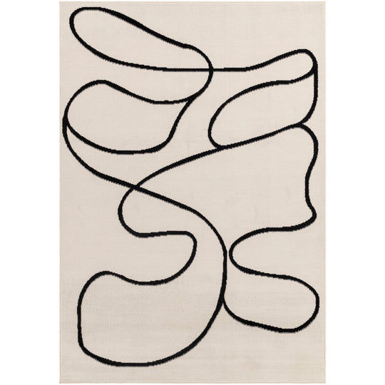 Tapis Scandinave Bohème Blanc/Noir Kano