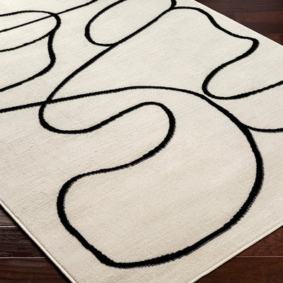 Tapis Scandinave Bohème Blanc/Noir Kano