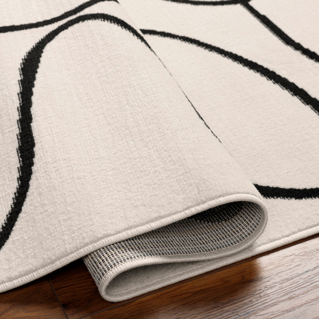 Tapis de Couloir Scandinave Bohème Blanc/Noir Kano