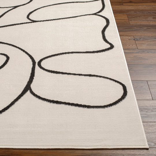 Tapis de Couloir Scandinave Bohème Blanc/Noir Kano