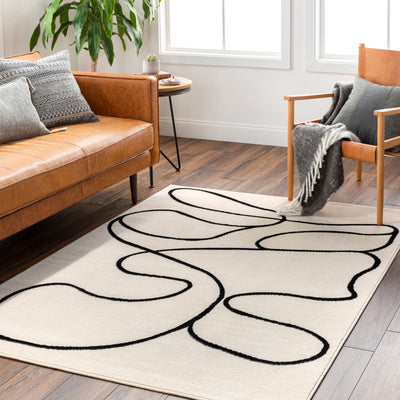Tapis Scandinave Bohème Blanc/Noir Kano