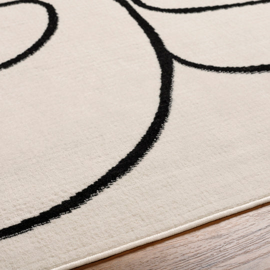 Tapis de Couloir Scandinave Bohème Blanc/Noir Kano