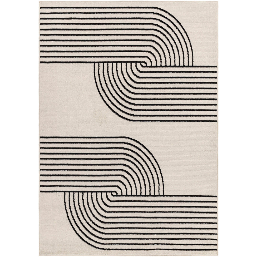 Tapis Scandinave Moderne Blanc/Noir Dehli