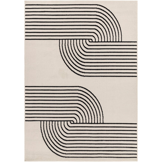 Tapis Scandinave Moderne Blanc/Noir Dehli