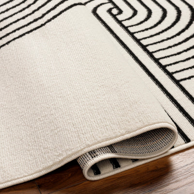 Tapis de Couloir Scandinave Moderne Blanc/Noir Dehli