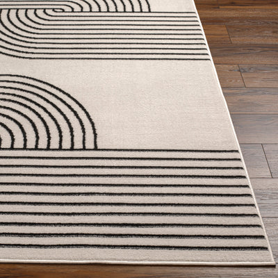 Tapis de Couloir Scandinave Moderne Blanc/Noir Dehli