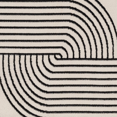 Tapis de Couloir Scandinave Moderne Blanc/Noir Dehli