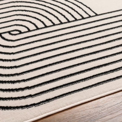 Tapis de Couloir Scandinave Moderne Blanc/Noir Dehli