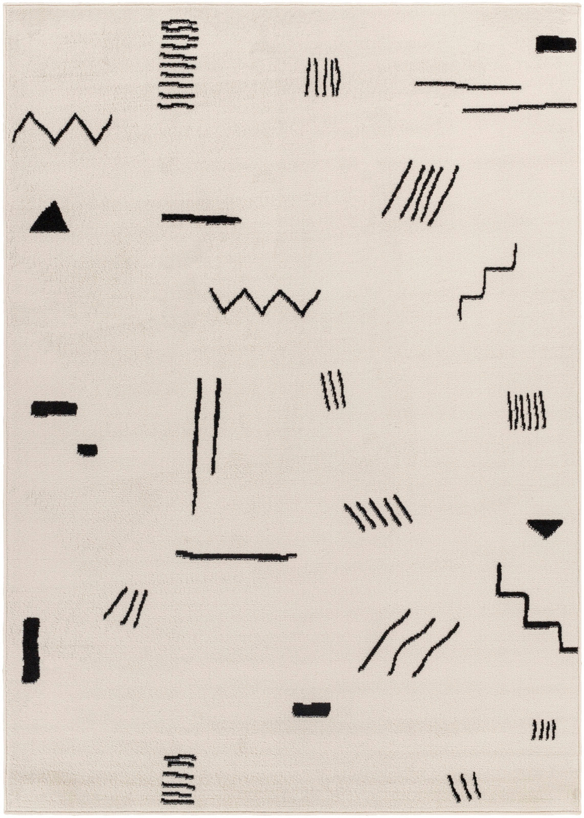 Tapis Scandinave Moderne Blanc/Noir Kyoto