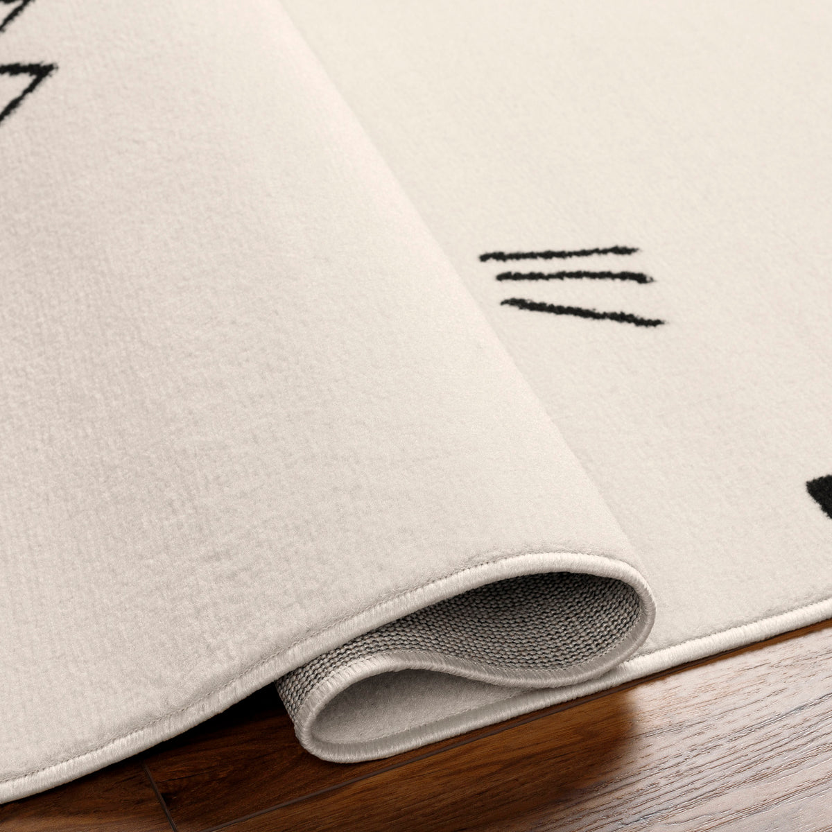 Tapis SURYA Kyoto moderne, motifs graphiques noirs sur fond blanc cassé, vue 4