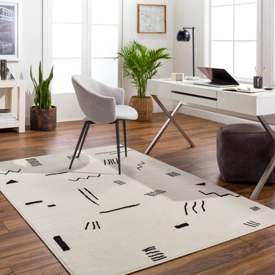 Tapis Scandinave Moderne Blanc/Noir Kyoto