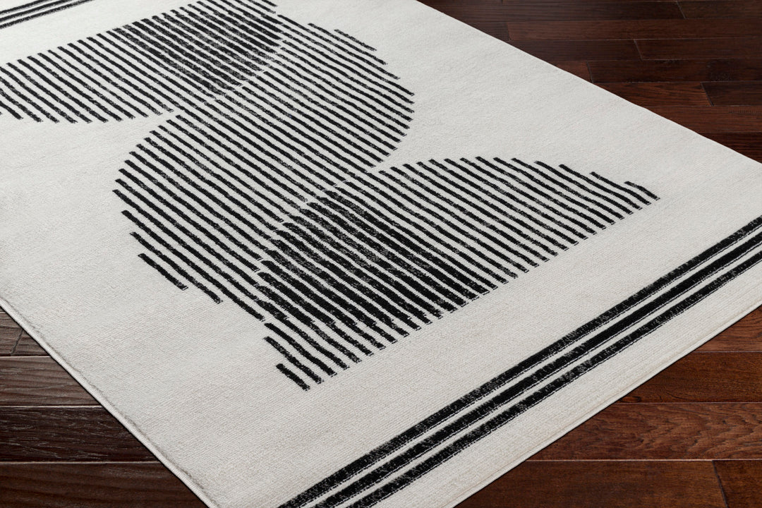 Tapis Scandinave Moderne Blanc/Noir Kobe
