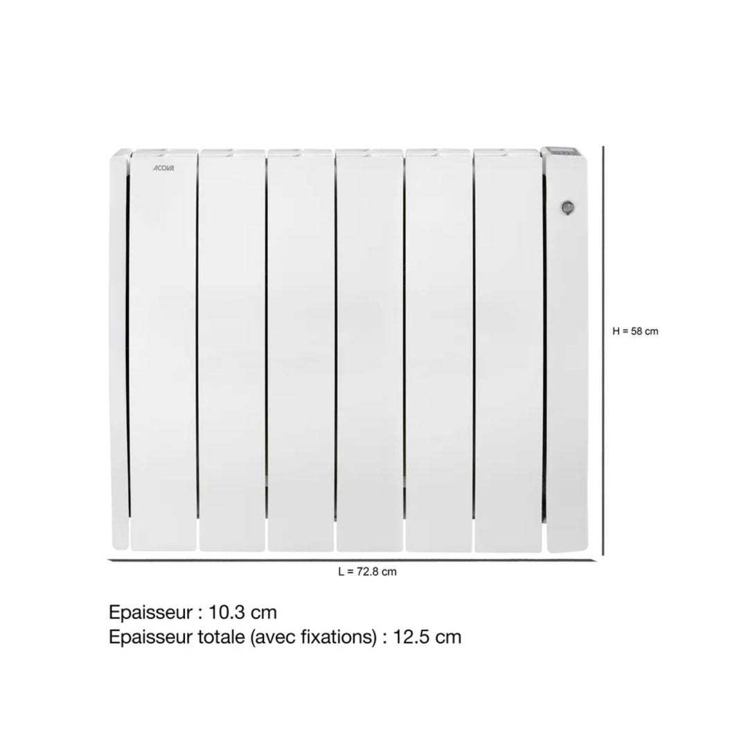 Radiateur électrique à inertie sèche ACOVA Taffetas 2 1500W Connecté