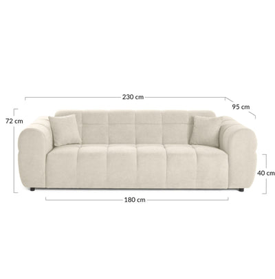 Canapé droit BEST MOBILIER LISA DESIGN Ray 3 places en tissu texturé beige