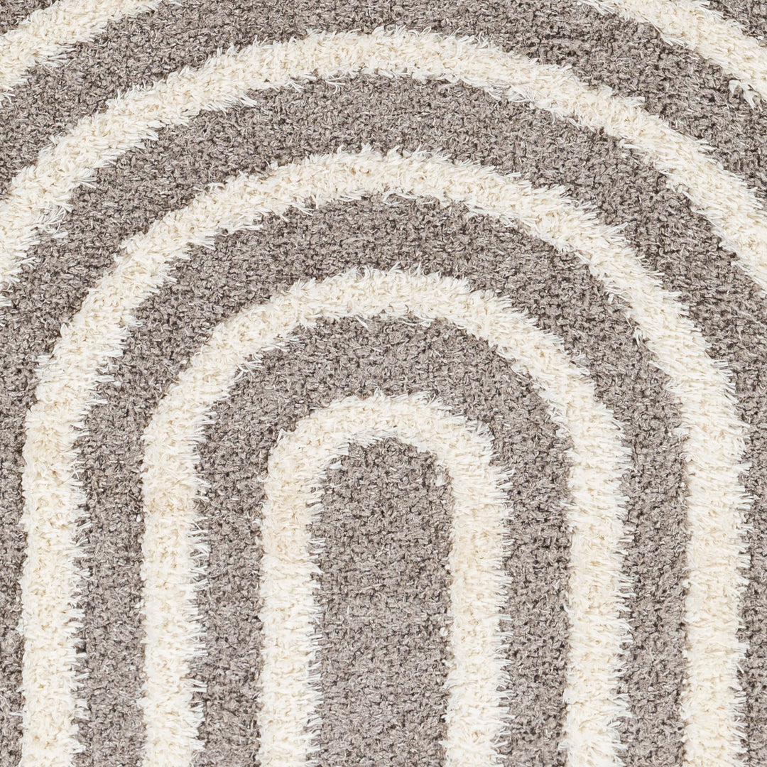 Tapis Shaggy Moderne Gris Foncé/Blanc