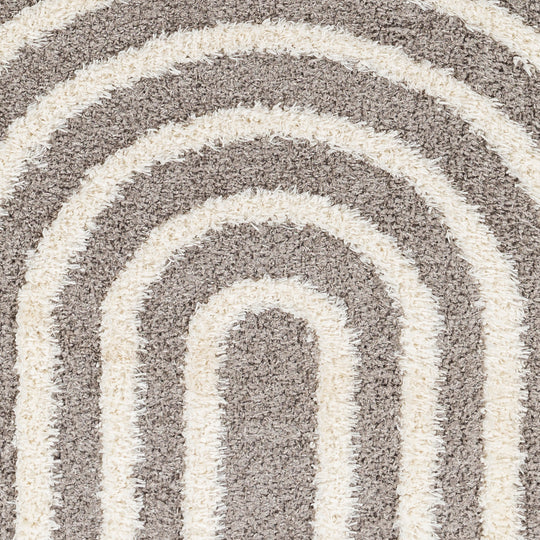 Tapis Shaggy Moderne Gris Foncé/Blanc