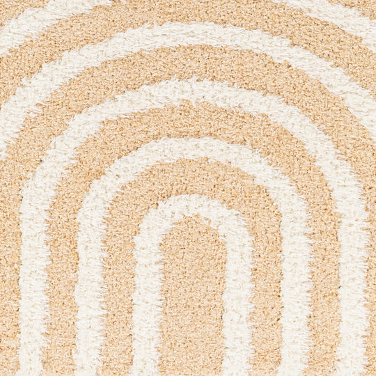 Tapis Shaggy Moderne Jaune/Blanc