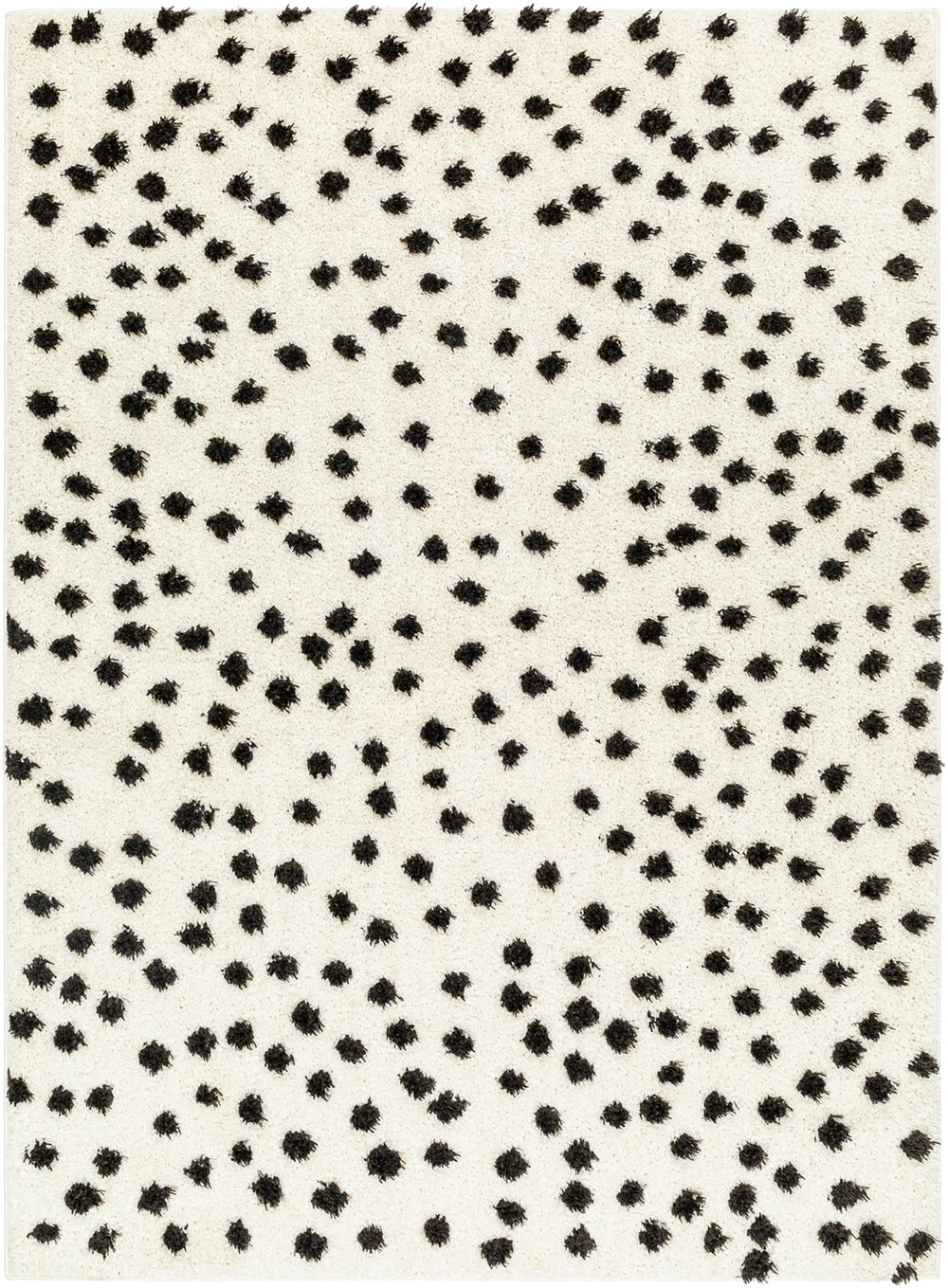 Tapis Shaggy à Pois Beige/Noir