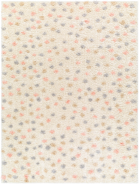 Tapis Shaggy à Pois Multicolore/Beige