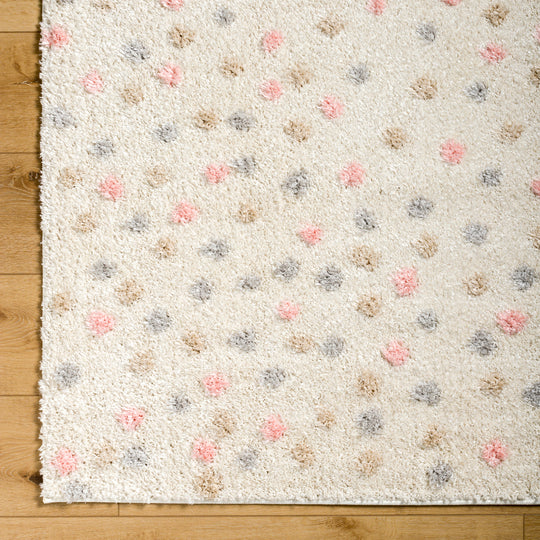 Tapis Shaggy à Pois Multicolore/Beige