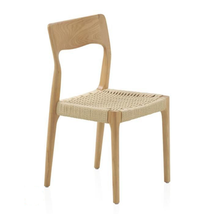 Lot de 2 chaises GABAR en bois de frêne avec assise tressée