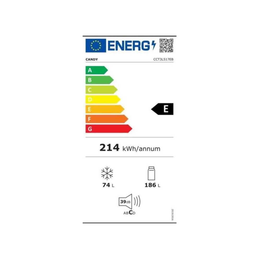 Réfrigérateur combiné CANDY CCT3L517EB Noir