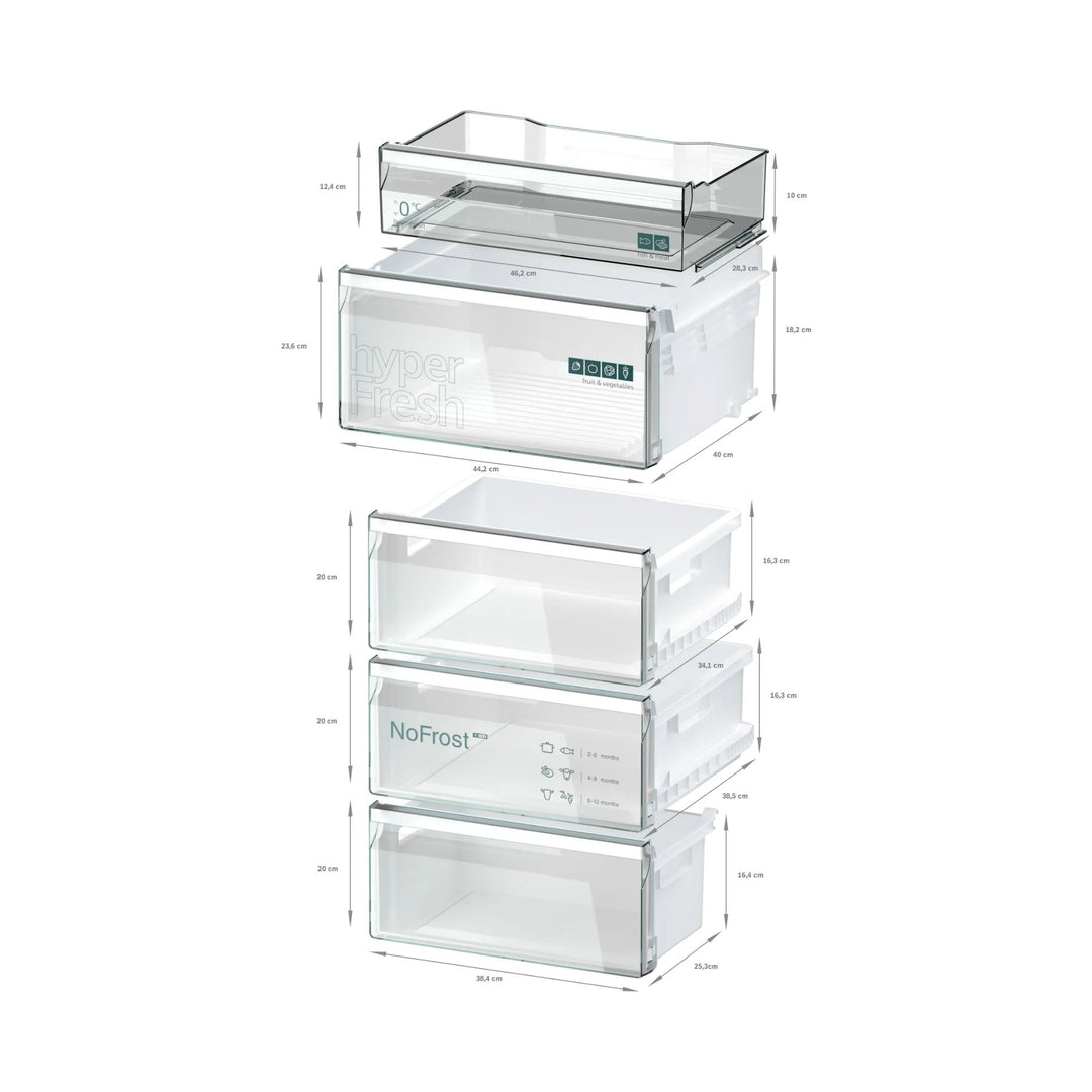 Réfrigérateur congélateur bas SIEMENS  KG36NEICF iQ300 186x60cm