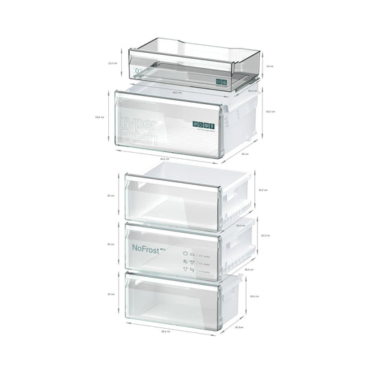 Réfrigérateur congélateur bas SIEMENS  KG36NEICF iQ300 186x60cm