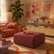 Pouf KAVE HOME Blok 90x74 cm grenat