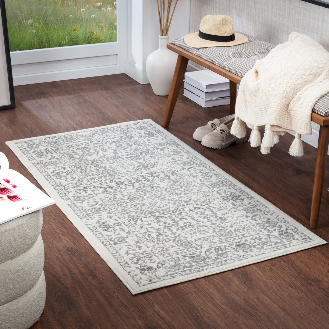 Tapis Vintage Oriental Blanc/Gris Ejura
