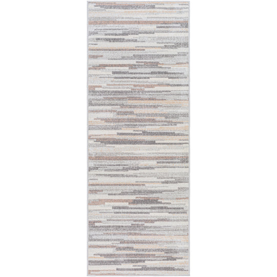 Tapis Couloir Scandinave Moderne Blanc/Marron Maastricht