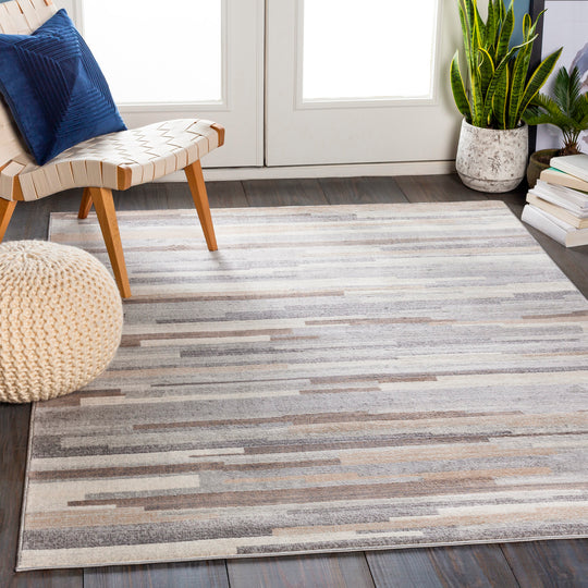 Tapis Scandinave Moderne Blanc/Marron Fujairah