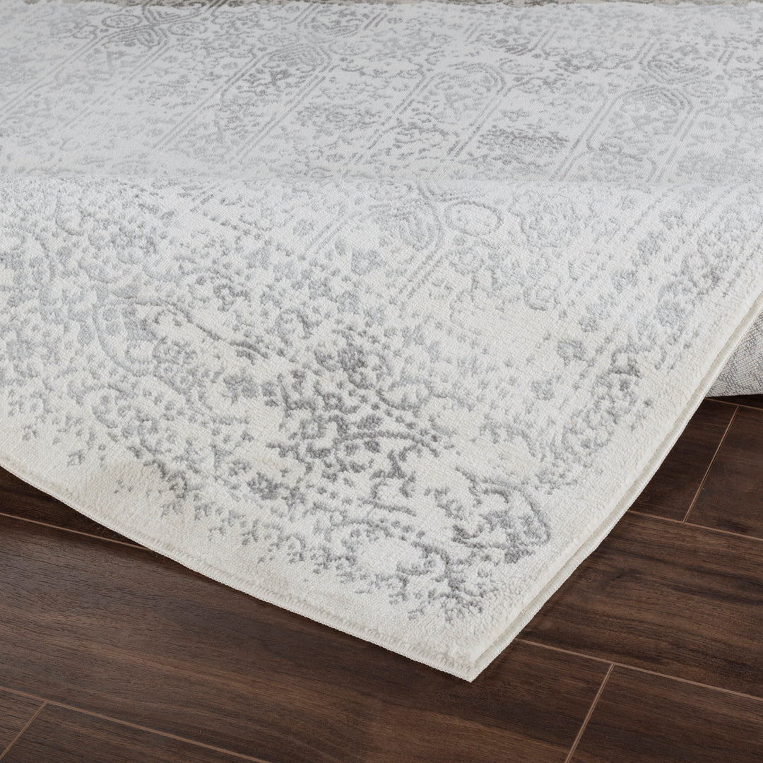 Tapis de Couloir Vintage Oriental Ivoire/Gris Ottawa