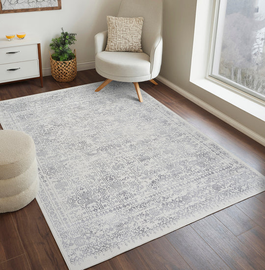 Tapis Vintage Oriental Ivoire/Gris Ottawa