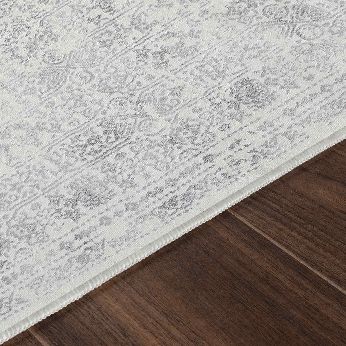 Tapis de couloir SURYA Ottawa vintage, motif oriental délavé gris et ivoire, vue 9