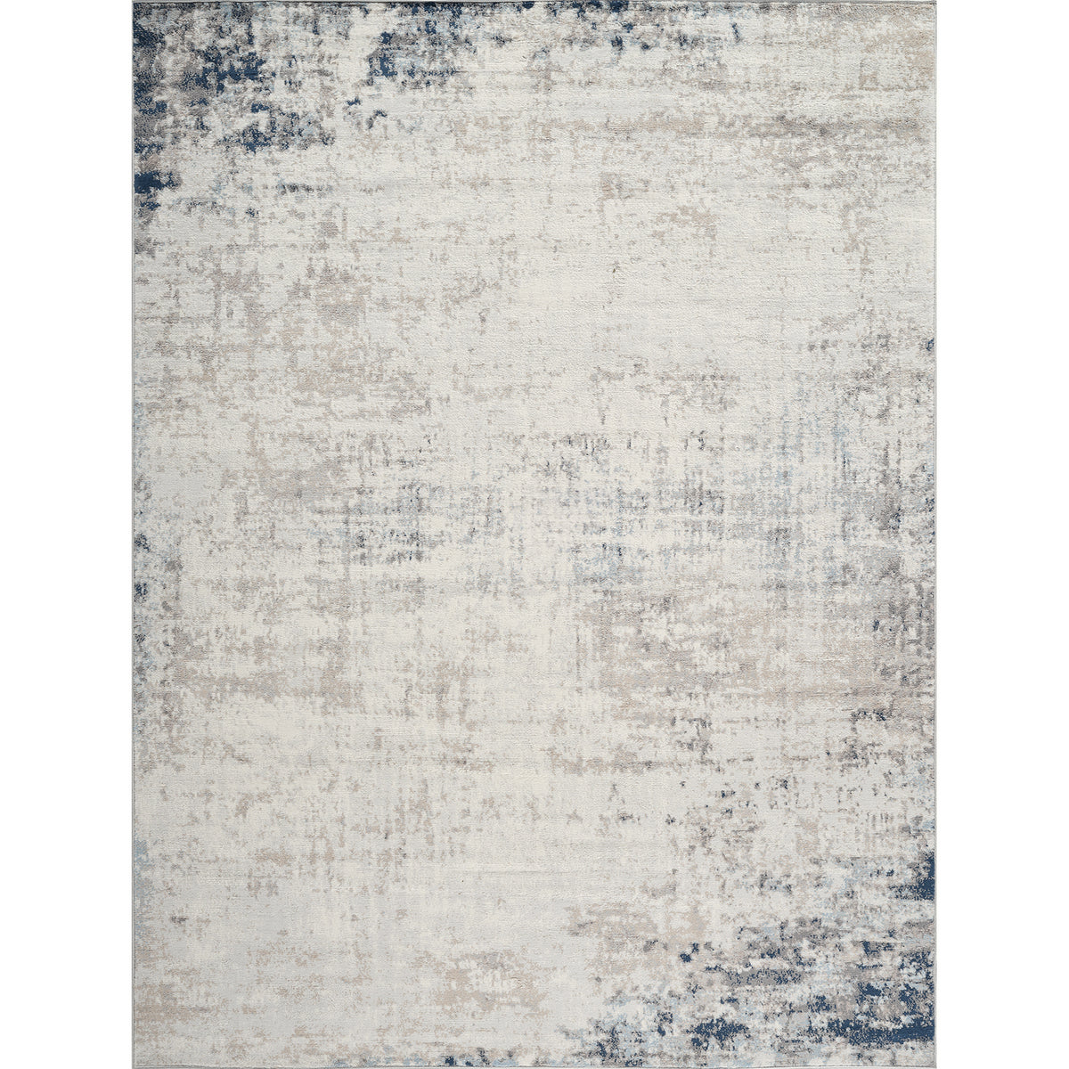 Tapis SURYA Utrecht moderne, motif abstrait gris, ivoire et bleu, vue 9