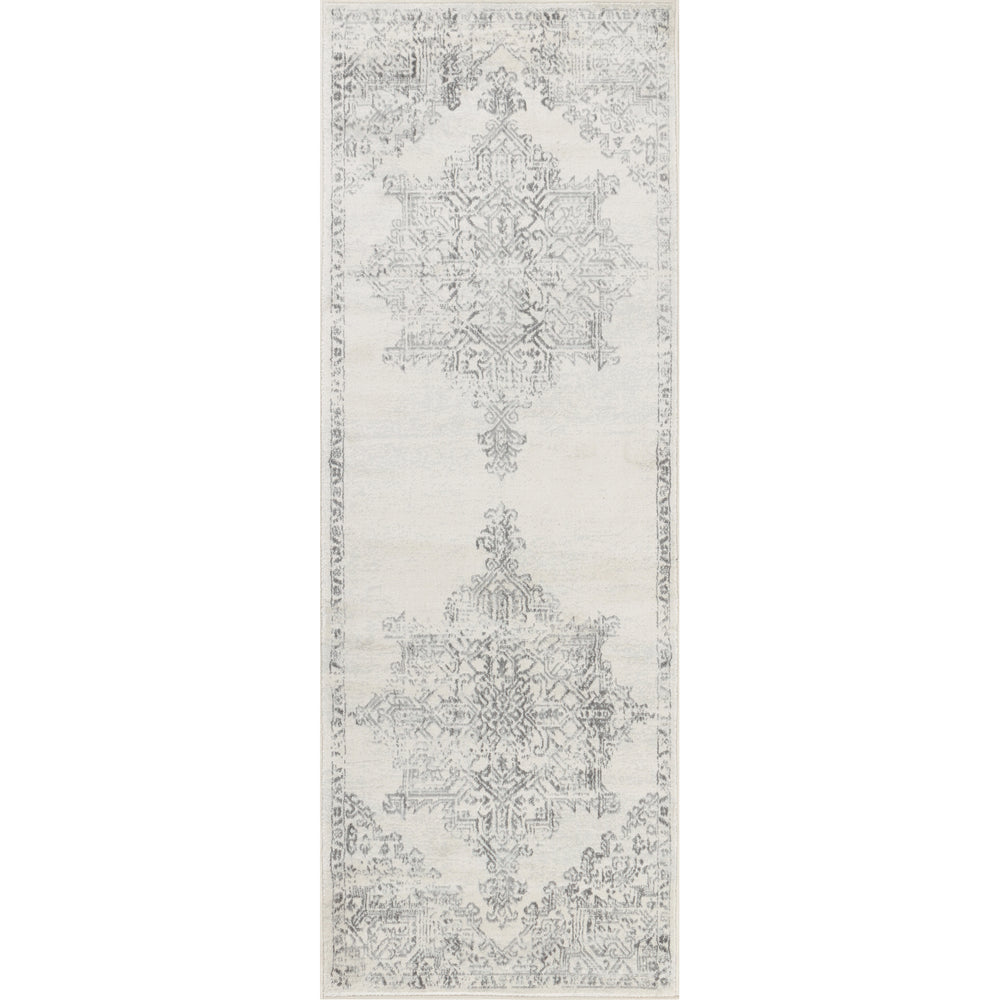 Tapis de Couloir Vintage Oriental Blanc/Gris Kota