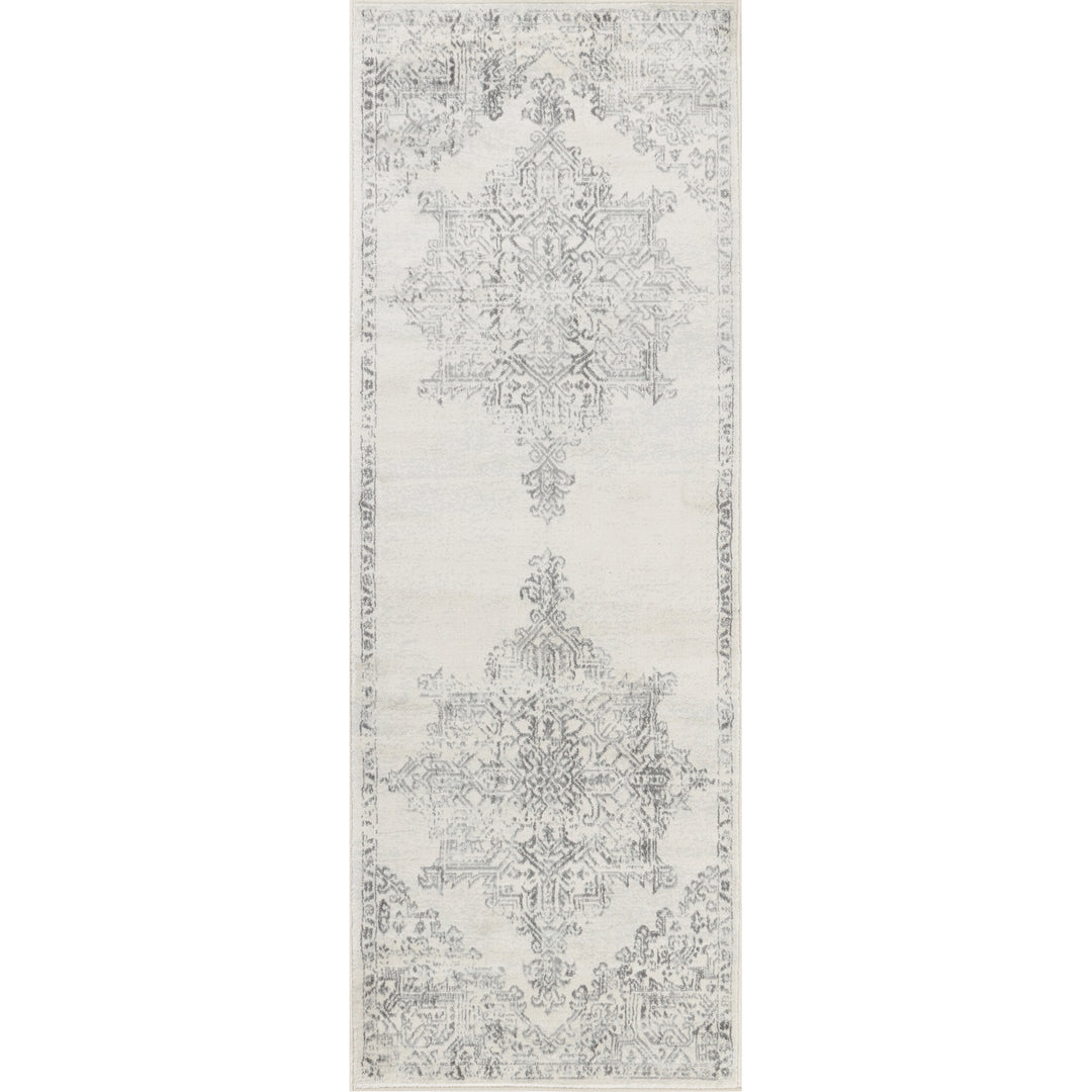 Tapis de Couloir Vintage Oriental Blanc/Gris Kota