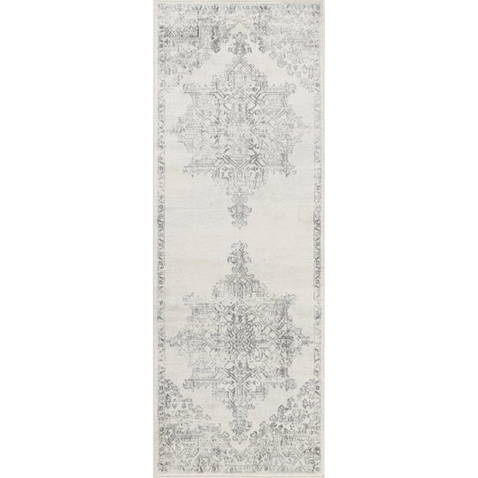 Tapis de Couloir Vintage Oriental Blanc/Gris Kota