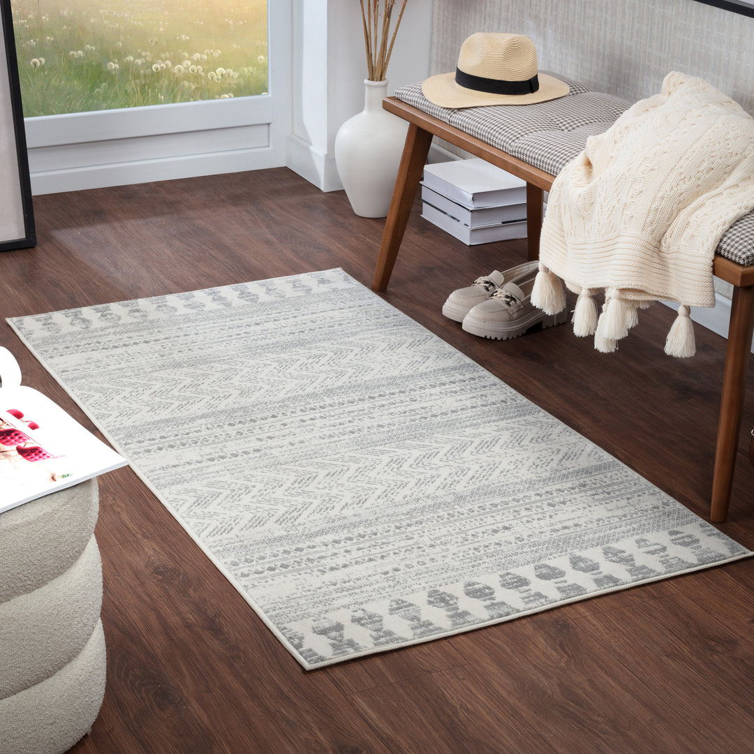 Tapis Scandinave Bohème Gris Mykonos