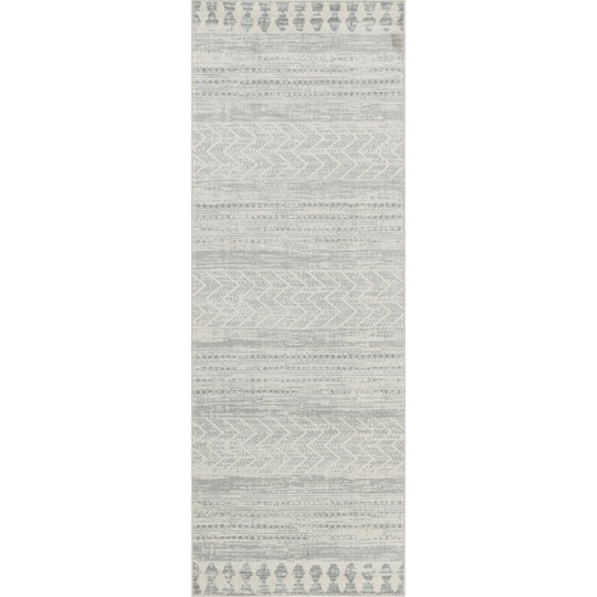 Tapis de Couloir Scandinave Bohème Gris Mykonos