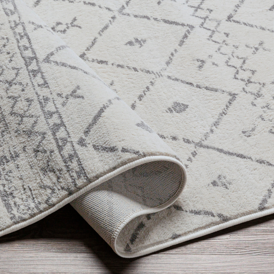 Tapis de Couloir Berbère Ethnique Blanc/Gris Lima