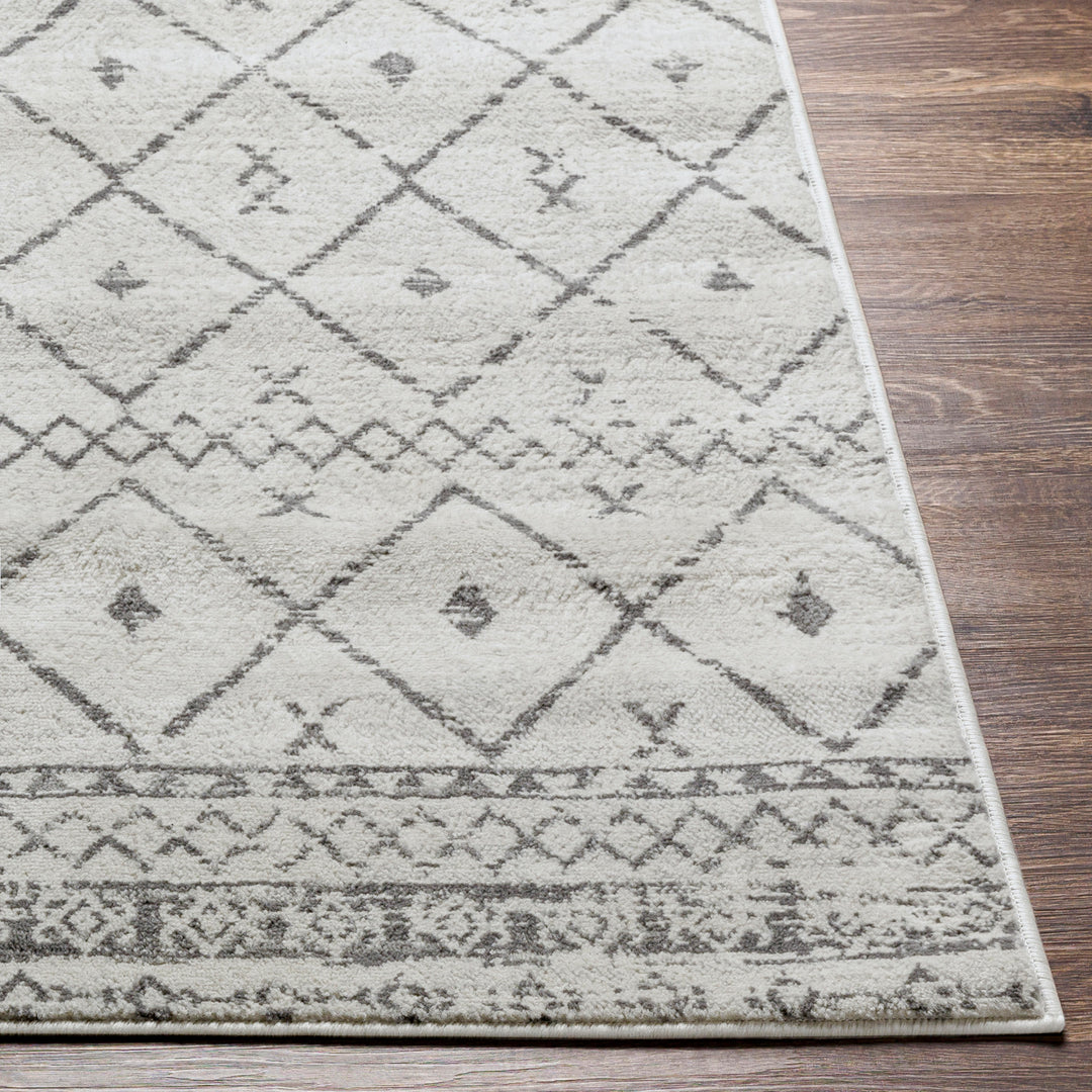 Tapis de Couloir Berbère Ethnique Blanc/Gris Lima